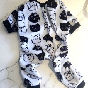 Cute Bone Pet Cat Print Onesie